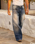 Baggy Fit Erkek Mavi Kot Pantolon 17272-4