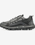 Gri Çizgili Embos Deri Erkek Sneaker