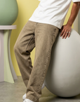 Loose Fit kalıp Erkek Olive Kot Pantolon 252651-3