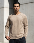 Geniş Yaka Reglan Kol Polar Erkek Bej Sweatshirt 257049