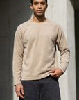 Geniş Yaka Reglan Kol Polar Erkek Bej Sweatshirt 257049