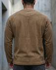 Geniş Yaka Reglan Kol Polar Erkek Kahve Sweatshirt 257049