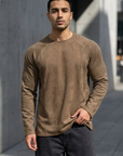 Geniş Yaka Reglan Kol Polar Erkek Kahve Sweatshirt 257049