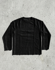 Geniş Yaka Reglan Kol Polar Erkek Siyah Sweatshirt 257049