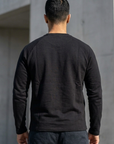 Geniş Yaka Reglan Kol Polar Erkek Siyah Sweatshirt 257049