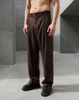 Kemerli Baggy Erkek Kahve Pantolon 26005