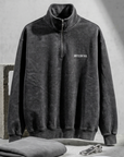 Yarım Fermuarlı Yıkama Efect Oversize Sweatshirt 3245