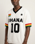 Gana Aplikeli Triko Beyaz Oversize Tshirt
