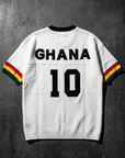 Gana Aplikeli Triko Beyaz Oversize Tshirt