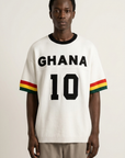 Gana Aplikeli Triko Beyaz Oversize Tshirt