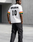 Gana Aplikeli Triko Beyaz Oversize Tshirt