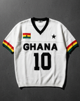 Gana Aplikeli Triko Beyaz Oversize Tshirt