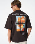 Vincent Van Gogh Erkek Oversize Kahve Tshirt 4771