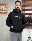 Petek Aplike Vincent Oversize Siyah Sweatshirt 5004