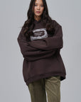 Halı Desenli Oversize Kahve Sweatshirt 4969