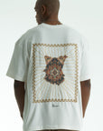 Şerit Aplike Detaylı Ekru Oversize Tshirt 5063