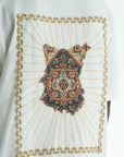 Şerit Aplike Detaylı Ekru Oversize Tshirt 5063