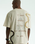Triko Nakışlı Taş Oversize Tshirt 5068