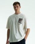 Kadife Püsküllü Beyaz Oversize Tshirt 5077