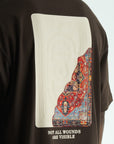 Kabaran Baskı Aplikeli Kahve Oversize Tshirt 5084