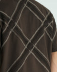 Yün ip Aplikeli Kahve Oversize Tshirt 5085