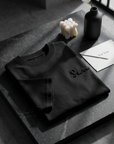 Yün ip Aplikeli Siyah Oversize Tshirt 5085