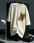 Yaprak Desen Taş Oversize Tshirt 5087