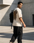 Yaprak Desen Taş Oversize Tshirt 5087