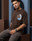 Nakış İşlemeli Kahve Oversize Tshirt 5103