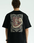 Yüksek Baskılı Eva Nakışlı Siayh Oversize Tshirt 5105