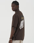 Arapça Baskı ve Nakışlı Kahve Oversize Tshirt 5129
