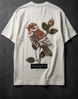 Baykuş Desenli Ekru Oversize Tshirt 5137