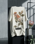 Baykuş Desenli Ekru Oversize Tshirt 5137