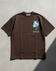 Kurt Desenli Kahve Oversize Tshirt 5157
