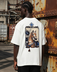 At Aplikeli Ekru Oversize Tshirt 5117