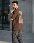 Kurt Baskılı Kahve Oversize Tshirt 5158