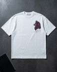 Kurt Baskılı Ekru Oversize Tshirt 5158