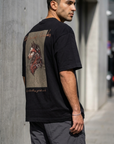 Kurt Baskılı Siyah Oversize Tshirt 5158