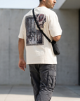 At ve Kilim Desenli Taş Oversize Tshirt 5174