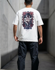 Arapça Nakışlı Ekru Oversize Tshirt 5185