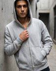 Rivet Detaylı Fermuarlı Gri Sweatshirt 5190