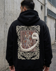 Yüksek Baskılı Eva Nakışlı Oversize Siyah Sweatshirt 5215