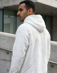 Yün Şerit Desenli Oversize Ekru Sweatshirt 5217