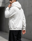 Yün Şerit Desenli Oversize Ekru Sweatshirt 5217
