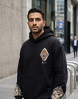Etnik Kilim İşleme Oversize Siyah Sweatshirt 5223