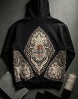 Etnik Kilim İşleme Oversize Siyah Sweatshirt 5223