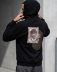 Motif Desenli Oversize Siyah Sweatshirt 5242