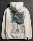 Tavus Kuşu Desenli Oversize Ekru Sweatshirt 5256