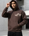 Kelebek İşleme Oversize Kahve Sweatshirt 5259