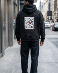 Sırtı İşlemeli Oversize Siyah Sweatshirt 5263